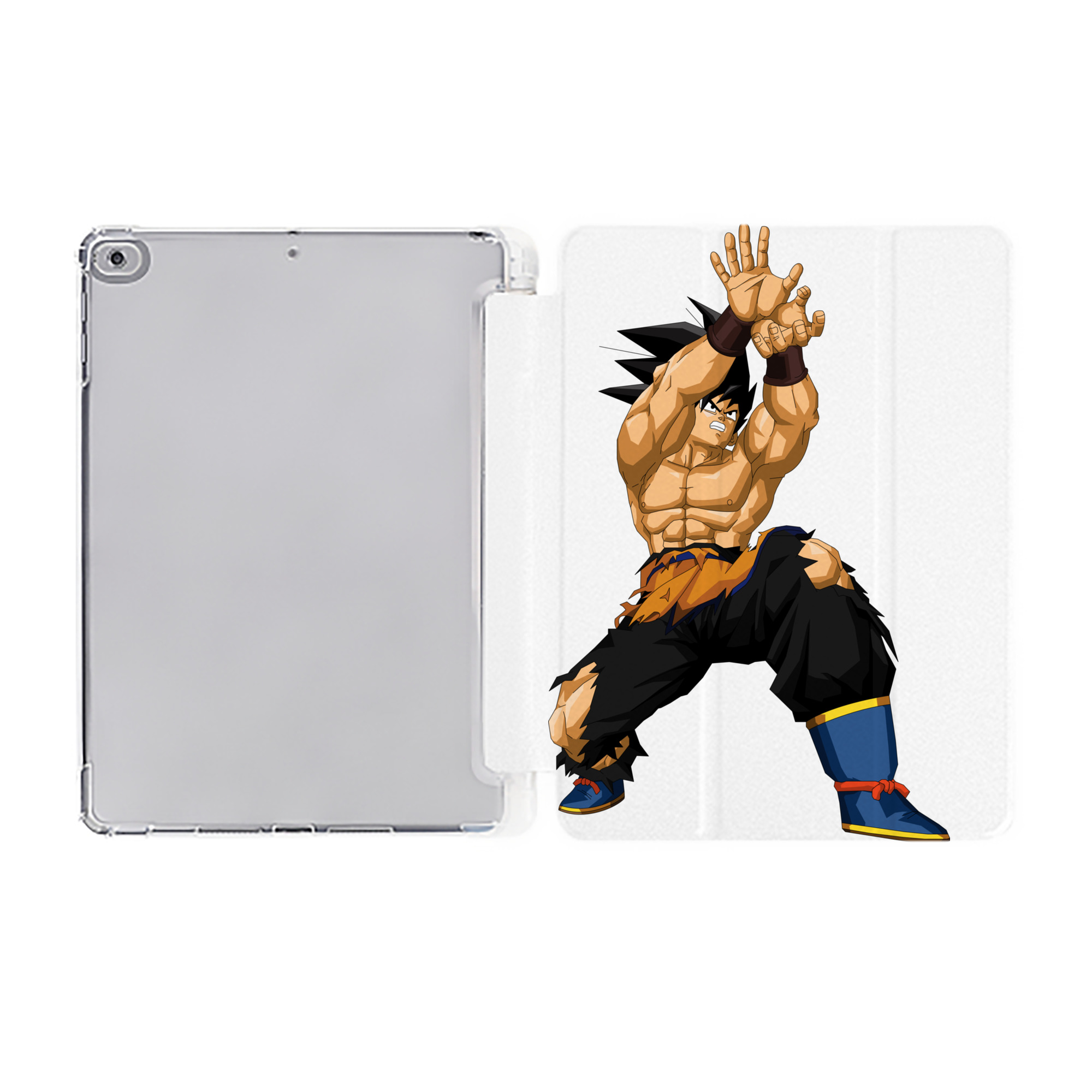 （画像用） ドラゴンボール 孫悟空（そん ごくう）Son Goku カカロット DRAGON BALL Kakarotto IPad ケース ペン収納付き 三つ折りスタンド PUレザー×シリコン 対応機種9.5/10.5/10.9インチ